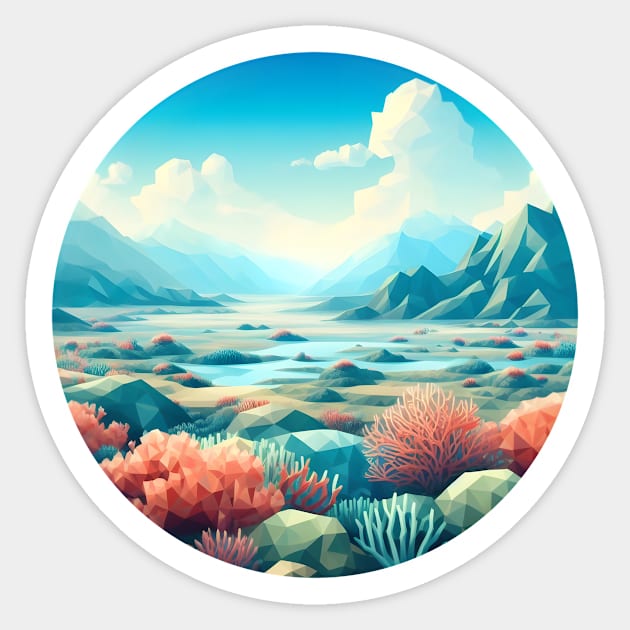 Coral Reef Low Poly Beach Sticker by Antipodal point